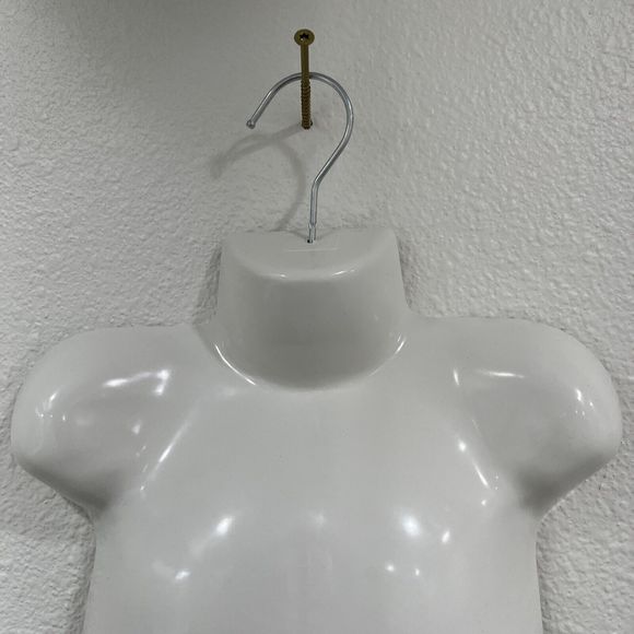 Mannequin Childrens White Torso Kids Hanging Dress Form Hollow Back Hard Plastic - Picture 8 of 9